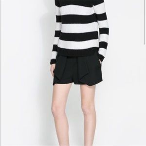 Zara black pleated shorts